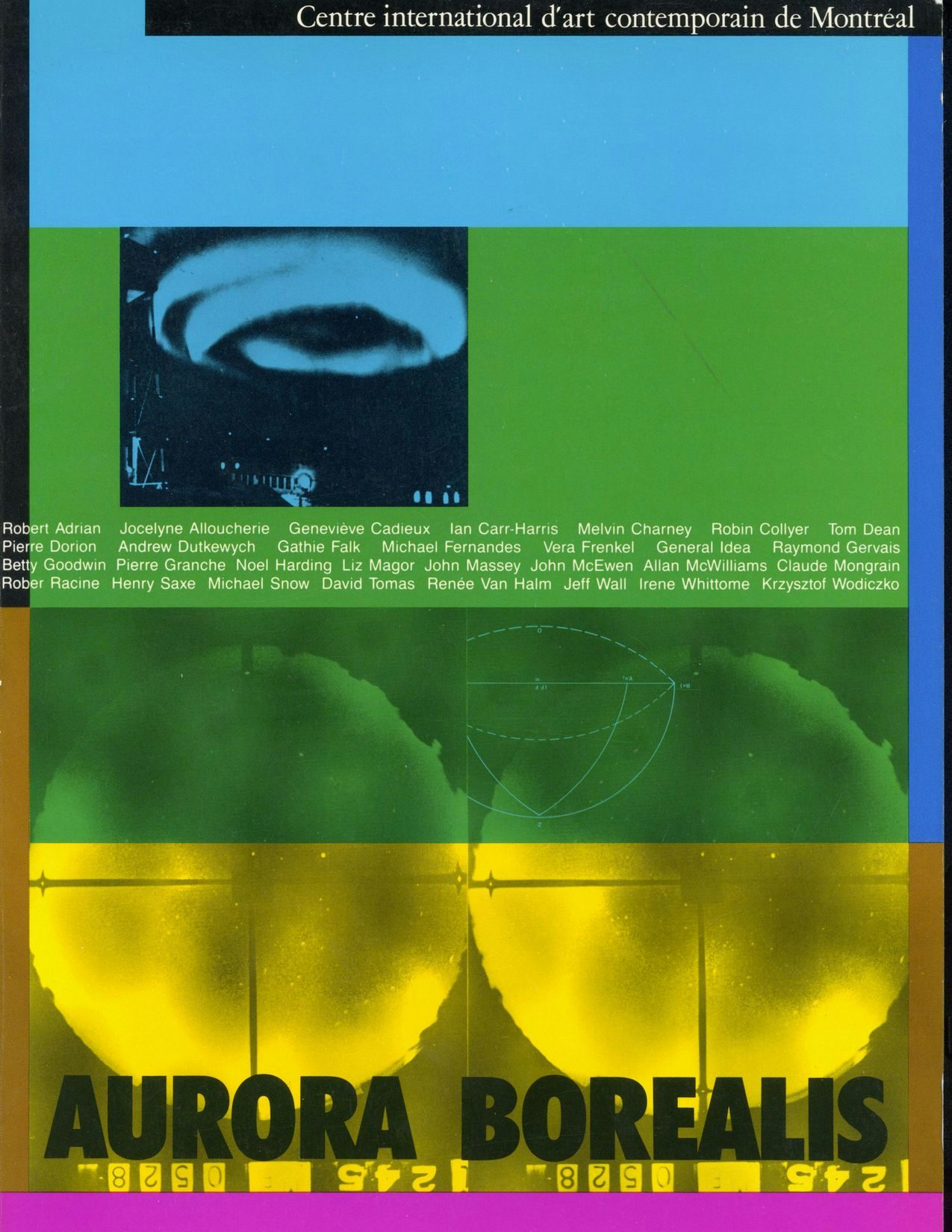 Cover of the Aurora Borealis catalogue, designed by Angela Grauerholz, 1985.