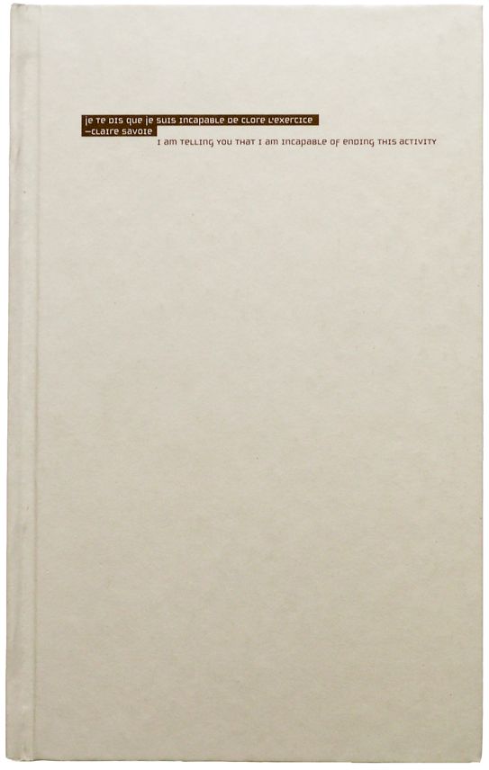 Image de la publication Je te dis que suis incapable de clore l'exercice. Claire Savoie publiée par VOX