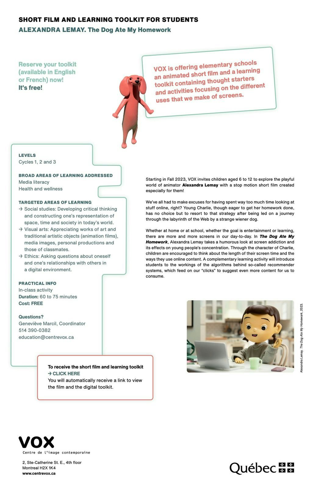 Sollicitation document for the learning toolkit on children and screens