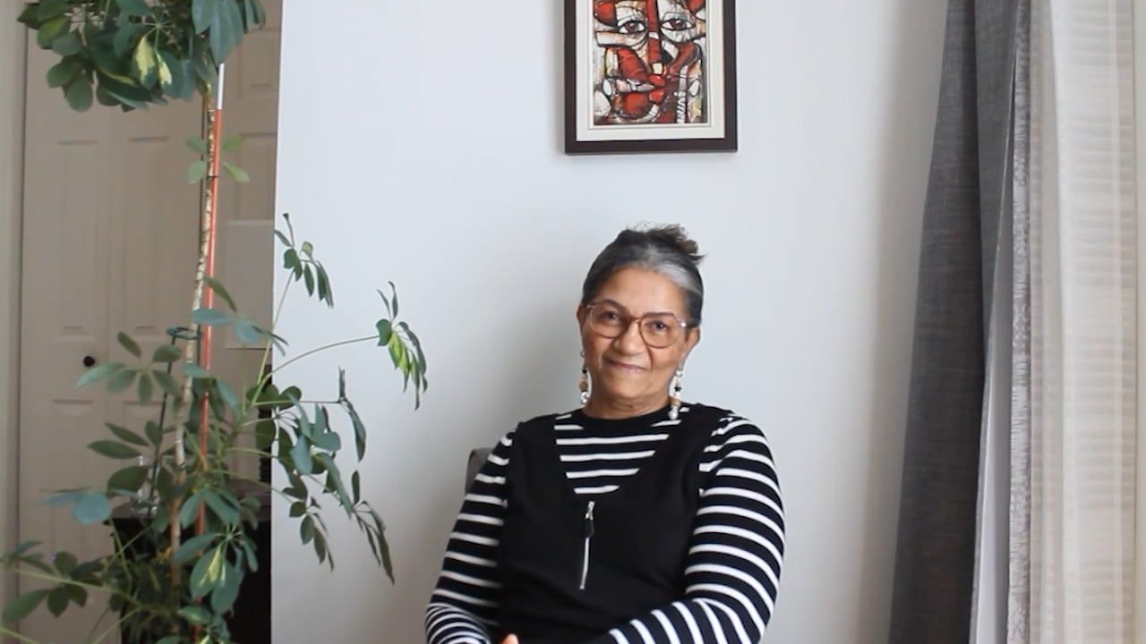 Michaëlle Sergile, entrevue avec Marie Wilnie Brézault, 2025, image fixe, vidéo, 29 min 13 s. Avec l’aimable permission de l’artiste.