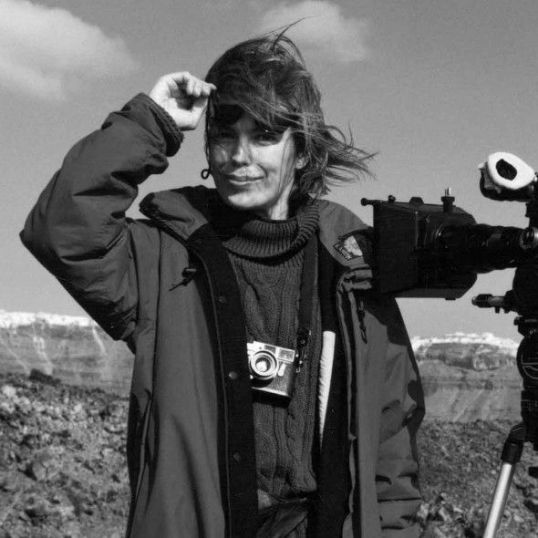 Esther Valiquette on the set of the documentary Le Singe bleu. Photo: ONF.