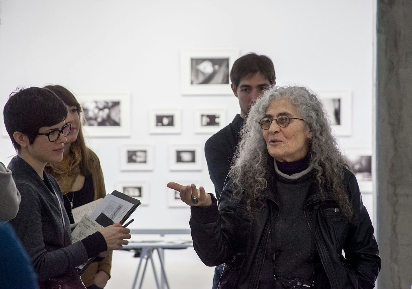 Guided tour within the exhibition Babette Mangolte, VOX, 2013.