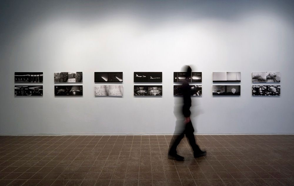 View of the exhibition _Kristan Horton. Dr. Strangelove Dr. Strangelove_, VOX, 2009. Photo: Michel Brunelle.