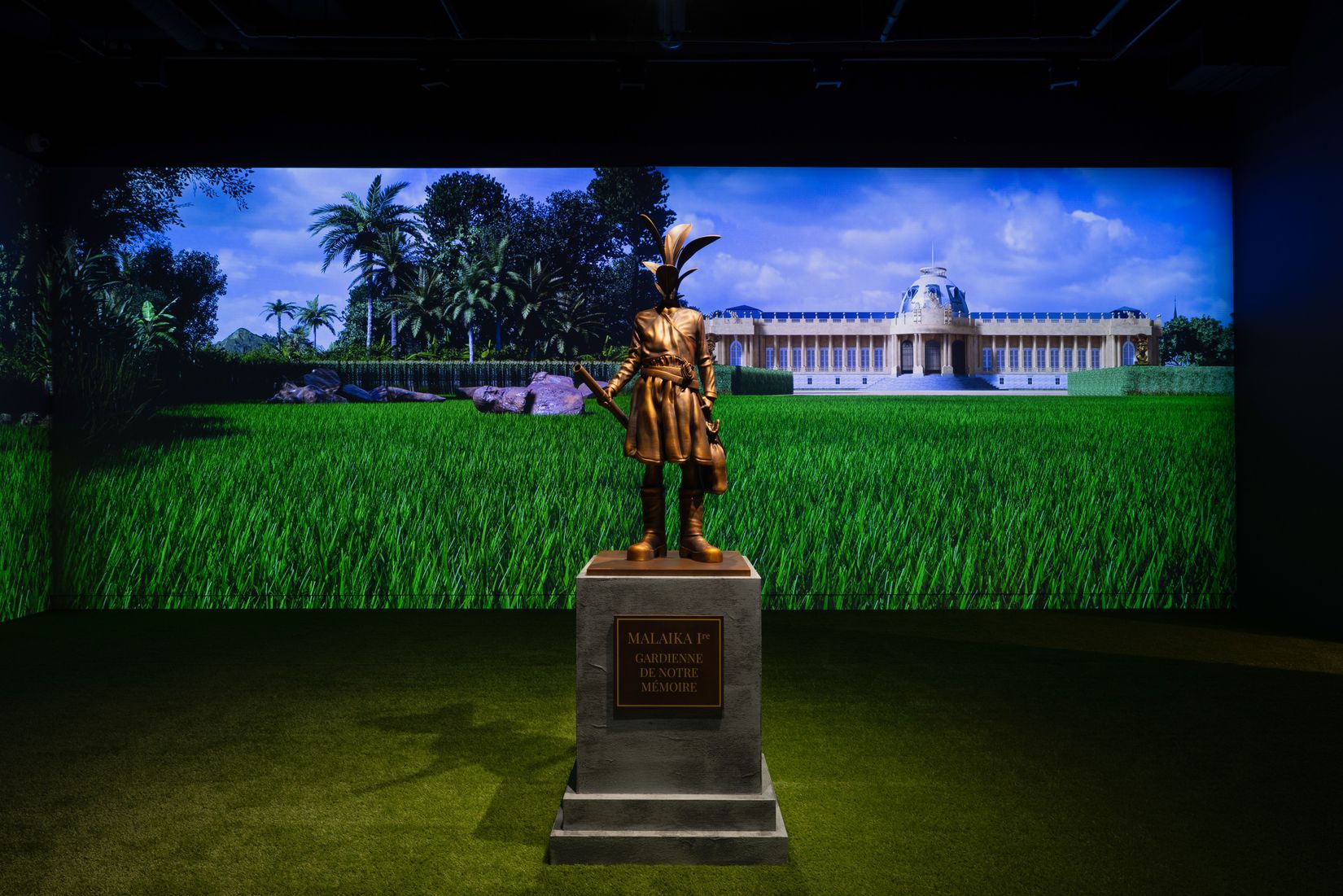 Vue de l’exposition Moridja Kitenge Banza. Il était une fois Malaika, VOX, 2025. Crédit : Michael Patten/VOX