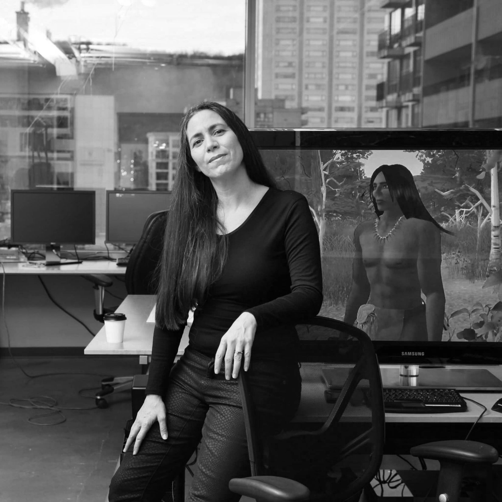 Portrait of Skawennati. Crédit : Roger Lemoyne