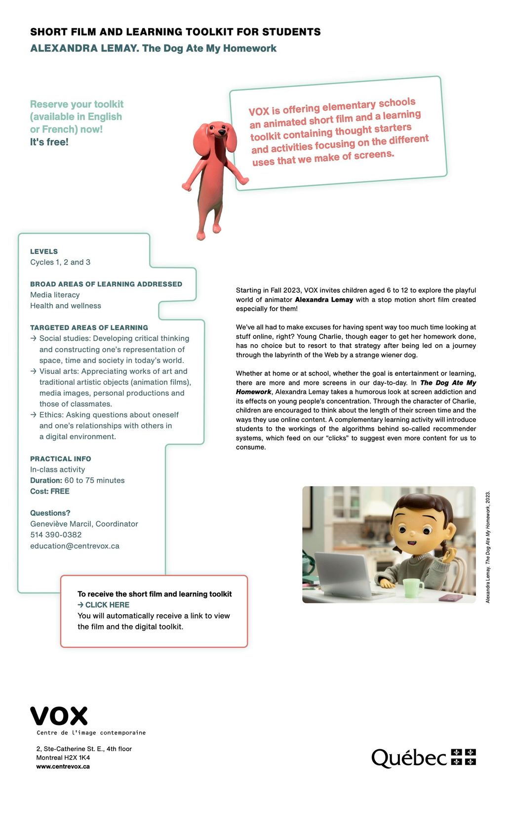 Sollicitation document for the learning toolkit on children and screens
