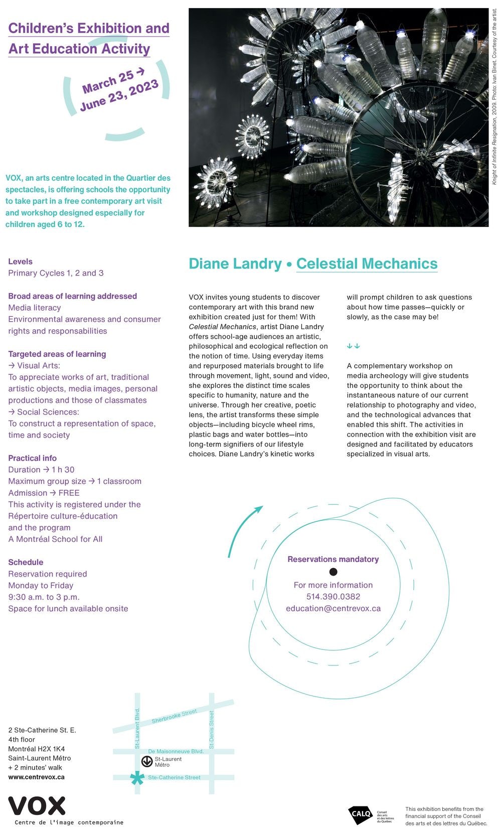 Solicitation document Diane Landry. Celestial Mechanics. Source : VOX, 2023.