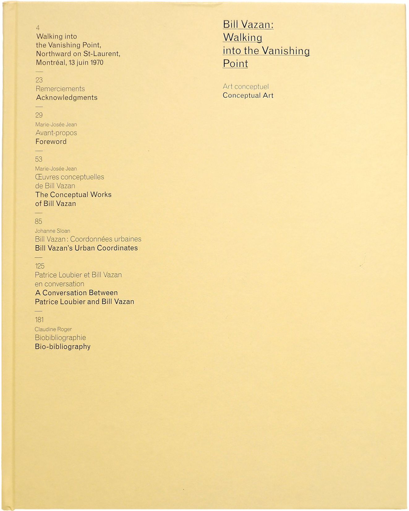 Image de la publication Bill Vazan: Walking into the Vanishing Point. Art Conceptuel publiée par VOX