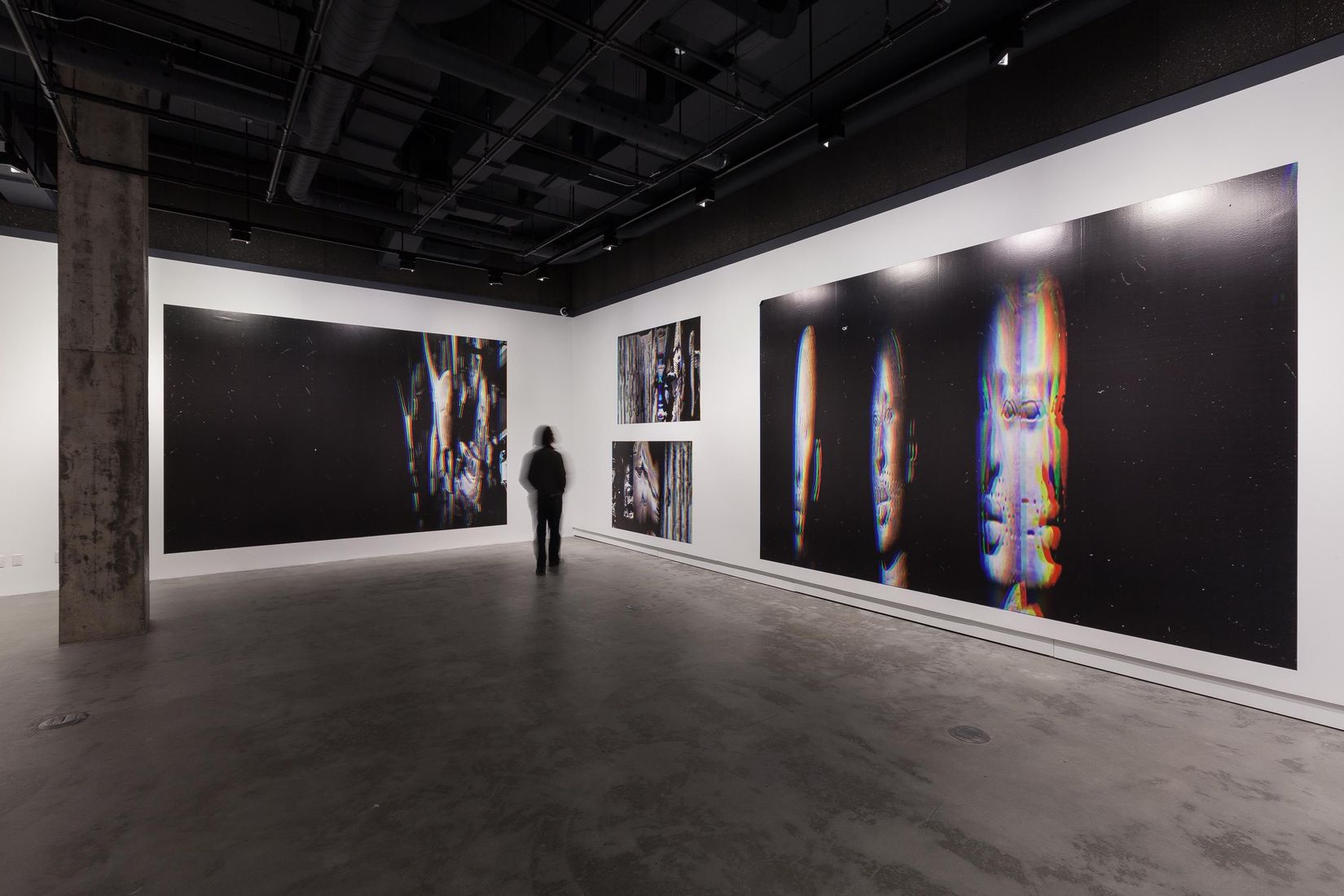 Vue de l'exposition _Raymond Boisjoly. « From age to age, as its shape slowly unravelled… »_, VOX, 2015. Photo : Michel Brunelle.