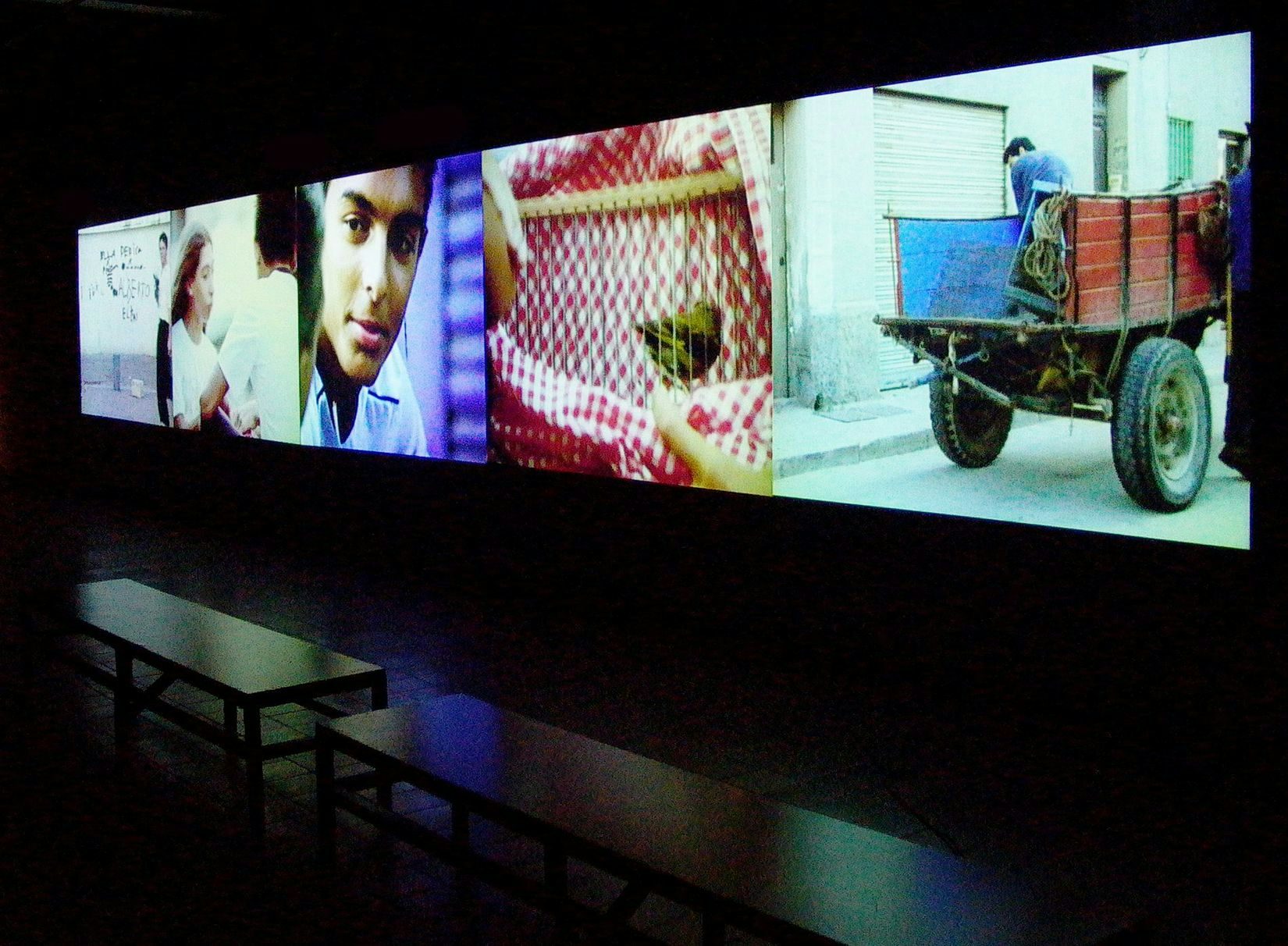 View of the exhibition _Hannah Collins_, VOX, 2004. Photo: Frédéric Bouchard.