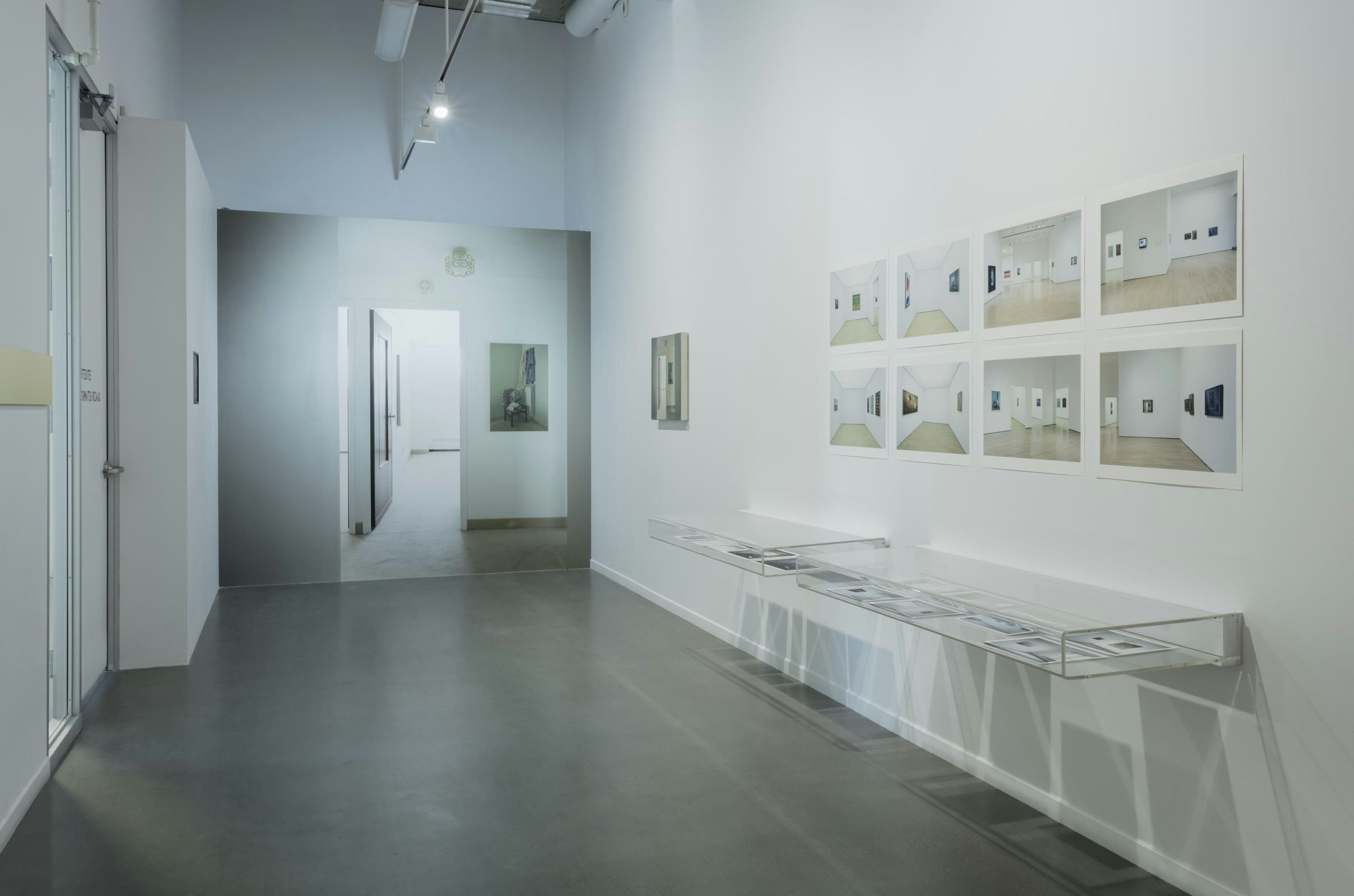 Exhibition view of "Créer à rebour vers l'exposition. The case of _Chambres avec vues_ de Pierre Dorion, 2018. Photo : Richard-Max Tremblay.
