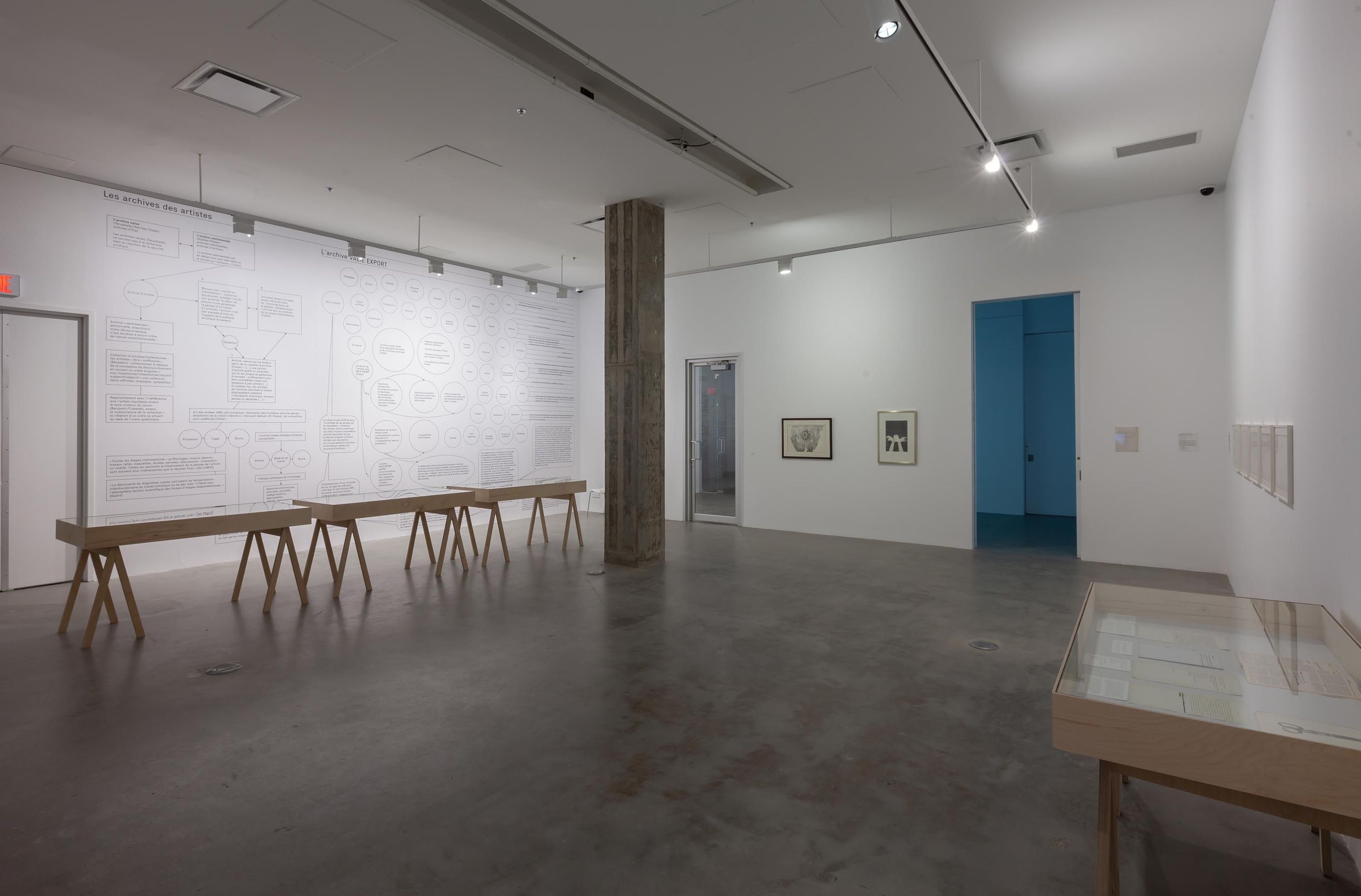 Vue de l'exposition _VALIE EXPORT. Recherche – Archive – Œuvre_, 2019. Photo : Michel Brunelle.